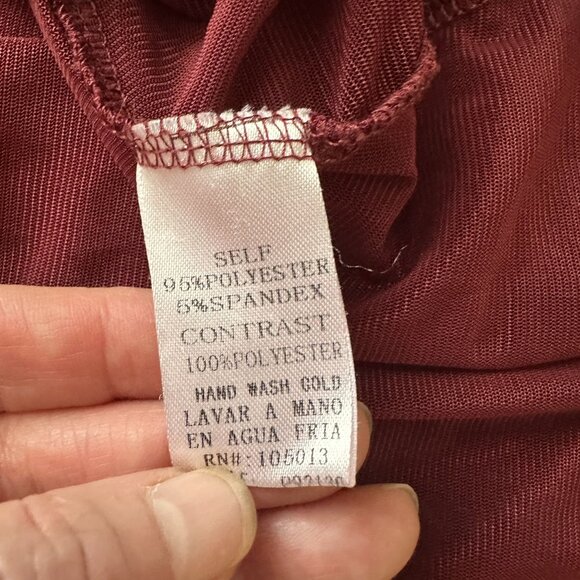 Womens Burgundy Tunic Dress Crochet Bib 1X Andree by Unit Witchy Fairy Layered - Picture 6 of 8